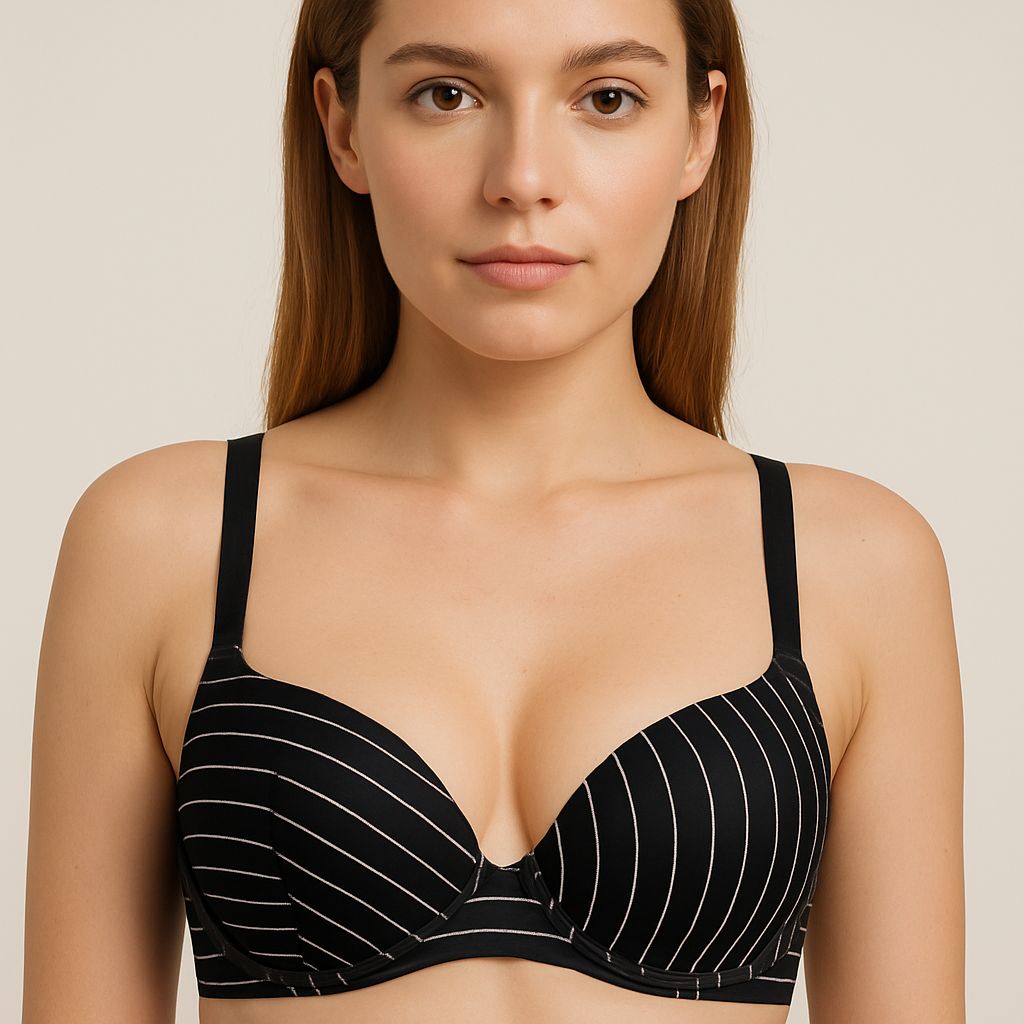 ROSHA Nude Striped Bra